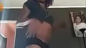 Slim milf twerks her ass in ghetto style. Petite slut shows off her moves.