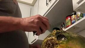 Shaved papaya pussy teased in solo masturbation, building to homemade cumshot climax.