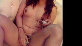 Mature woman fingers herself with vibrator first time?