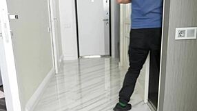 I wanted to fuck that dildo but the real cock in the closet was a nice surpise.