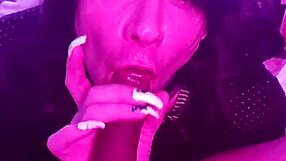 that leashed slut in the garage sucking cock deepthroat until he cums balls deep