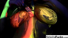 Watch Natasha Nice masturbate under black lights!