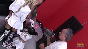 She says, A luxurious car sparks our foursome with these fake-boobed milfs in lingerie.