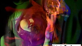 Watch Natasha Nice masturbate under black lights!
