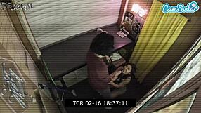 security cam catches tiny asian girl feeling intense pleasure sucking huge cock until orgasm