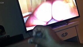 Black man strokes big hard cock to cum