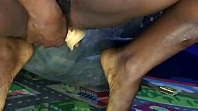 She fingers her pussy then takes a dildo for double penetration.