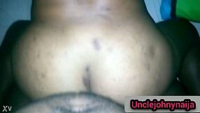 Unclejohny and his ebony babe ride passionately in the bedroom.