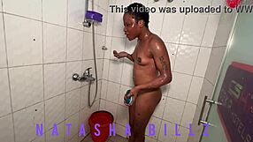 Natasha enjoys a relaxing ebony petite bath