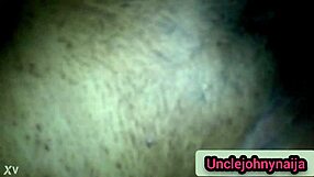 Unclejohny and his ebony babe ride passionately in the bedroom.