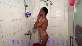 Natasha enjoys a relaxing ebony petite bath