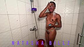 Natasha enjoys a relaxing ebony petite bath