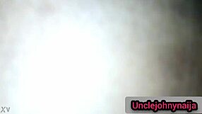 Unclejohny and his ebony babe ride passionately in the bedroom.