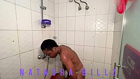 Natasha enjoys a relaxing ebony petite bath