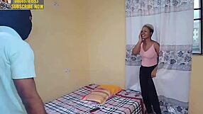 a young teen gets roughly fucked by an amateur with a big black cock, close up on wet tits