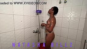 Natasha enjoys a relaxing ebony petite bath