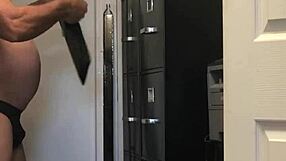 Mature Shaved Amateur Almost Caught Masturbating Solo