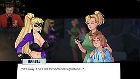 blonde knight tempts with big tits and ass in lewd superhero adventure