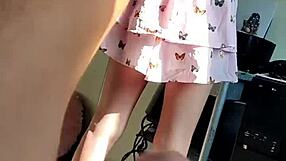 Stepsister catches me spying and recording her, then lets me touch her before we fuck part 1