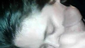 Retro cumshot blast after intense blowjob facial