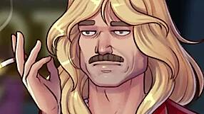 blonde knight tempts with big tits and ass in lewd superhero adventure