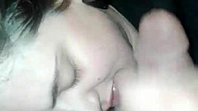 Retro cumshot blast after intense blowjob facial