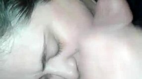 Retro cumshot blast after intense blowjob facial