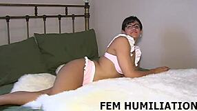 Bisexual partner puts on pretty lingerie for POV BDSM session