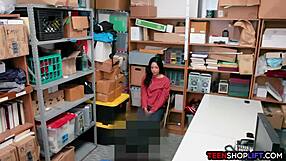 ebony teen burglar deepthroats security cock