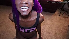 Ebony Woman Plays With Pussy And Gets Cum In Mouth
