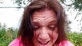 Did that MILF throat the cock outdoors?