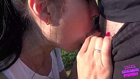 Sloppy Deepthroat Blowjob in Outdoor Public Park