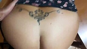 Stepmother caught washing dishes gets fucked hard on the kitchen chair by her stepson