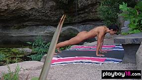 Daniella smith leads naked outdoor yoga session!