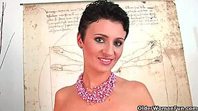 classy milf soccer fingers her pussy and ass solo in high definition