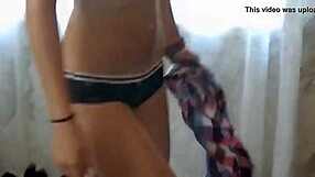 Russian webcam striptease with clothes ripped off