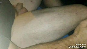 young woman gives handjob on public road outdoor