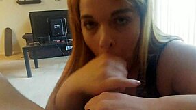 Redhead Cosplayer Sucks Big Cock in Costume, Swallows Cum Deep