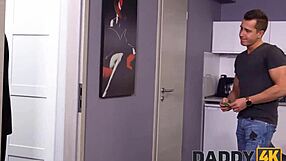 Fat Man Fucks Stepson's Girlfriend for Cash in Front of Him