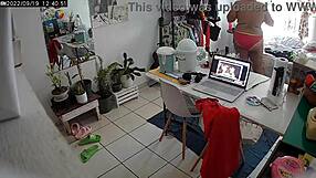 Hidden security camera captures my stepdaughter unaware of being spied on