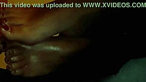 huge cumshot covers sexy feet in fetish scene