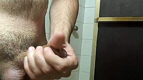 Wet cock stroking in the shower