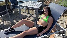 Sophia Burns Delivers POV Blowjob with Deepthroat and Rimjob on Small Tits