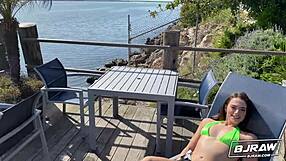 Sophia Burns Delivers POV Blowjob with Deepthroat and Rimjob on Small Tits