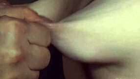 Salacious redhead bombshell masturbates intensely.