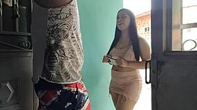 she asks her neighbor for internet and they get into a steamy anal encounter