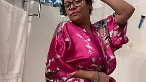 Anna Mature Latina Dancing Seductively in Her Caribbean Robe for You