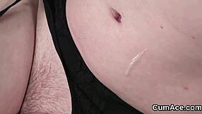 randy bombshell enjoys cumshot facial and gulps jizz in blowbang