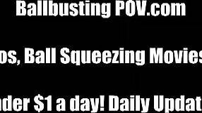 I will crush your balls until they’re nothing but mush