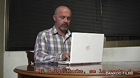 Marko, the tattooed European guy, uses dildos outdoors in this gay Spanish scene.